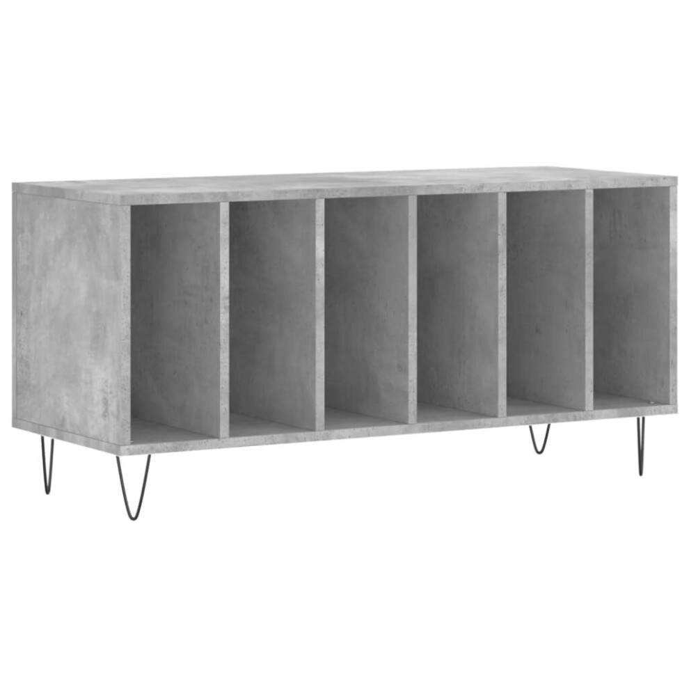 Vidaxl (Concrete Grey) Record Cabinet Record Storage Cabinet Sideboard White Engineered Wood