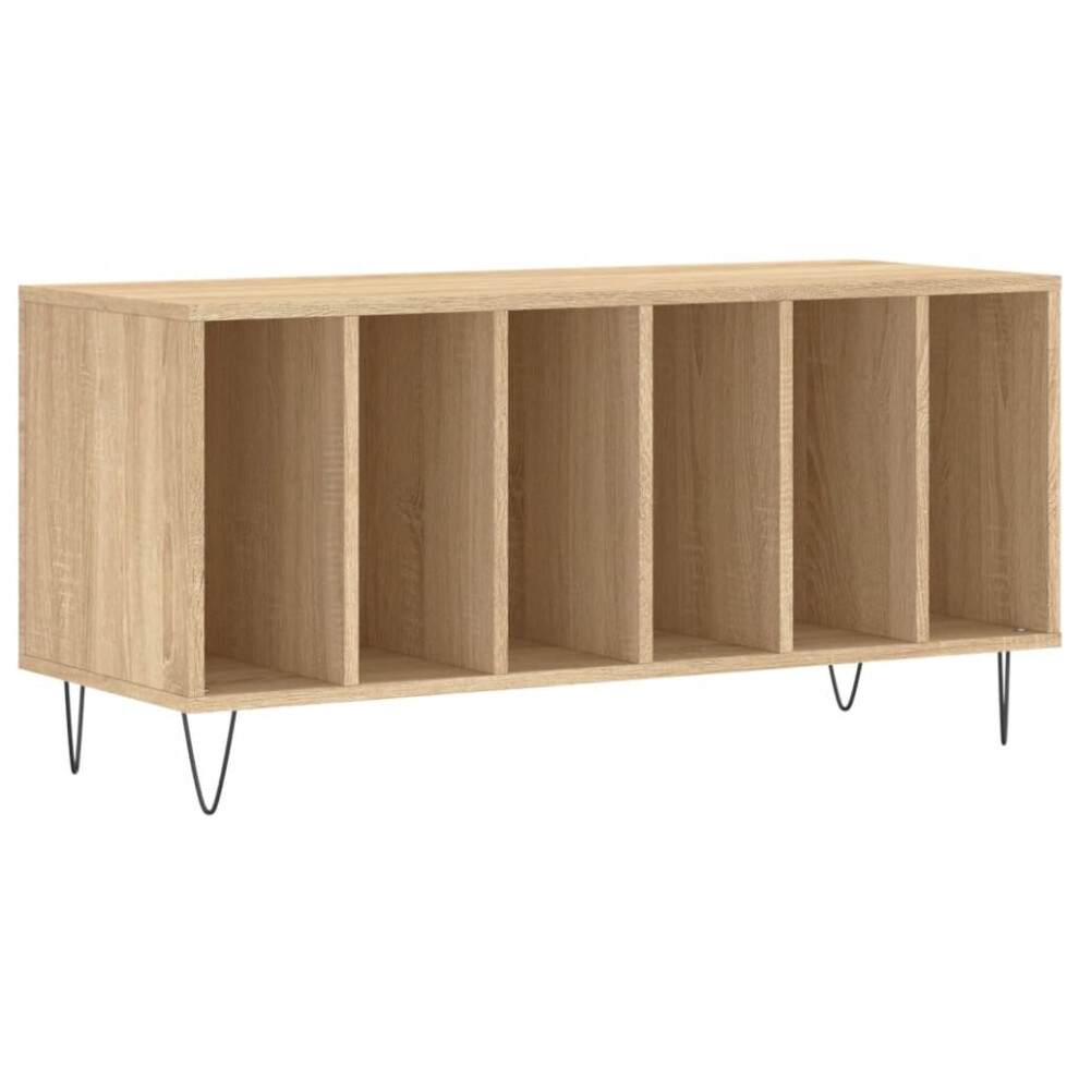 Vidaxl (Sonoma Oak) Record Cabinet Record Storage Cabinet Sideboard Engineered Wood White