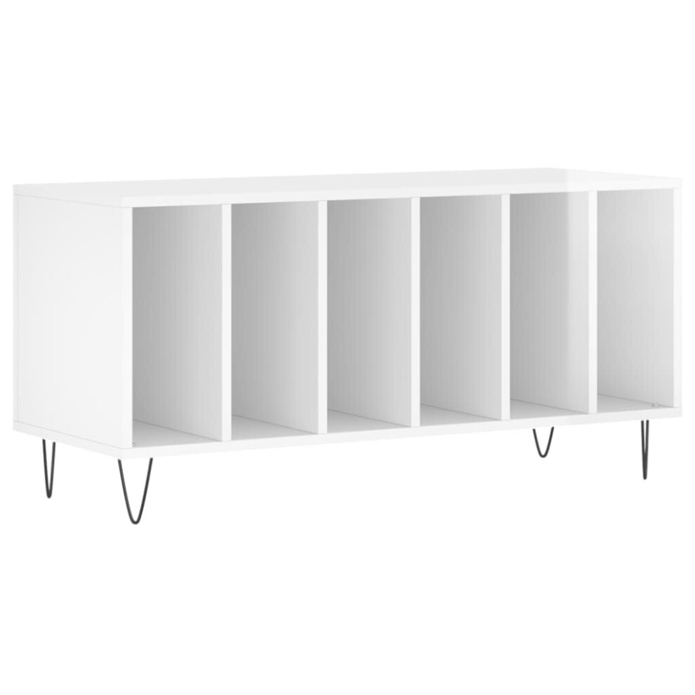 (high gloss white) vidaXL Record Cabinet Record Storage Cabinet Sideboard White Engineered Wood