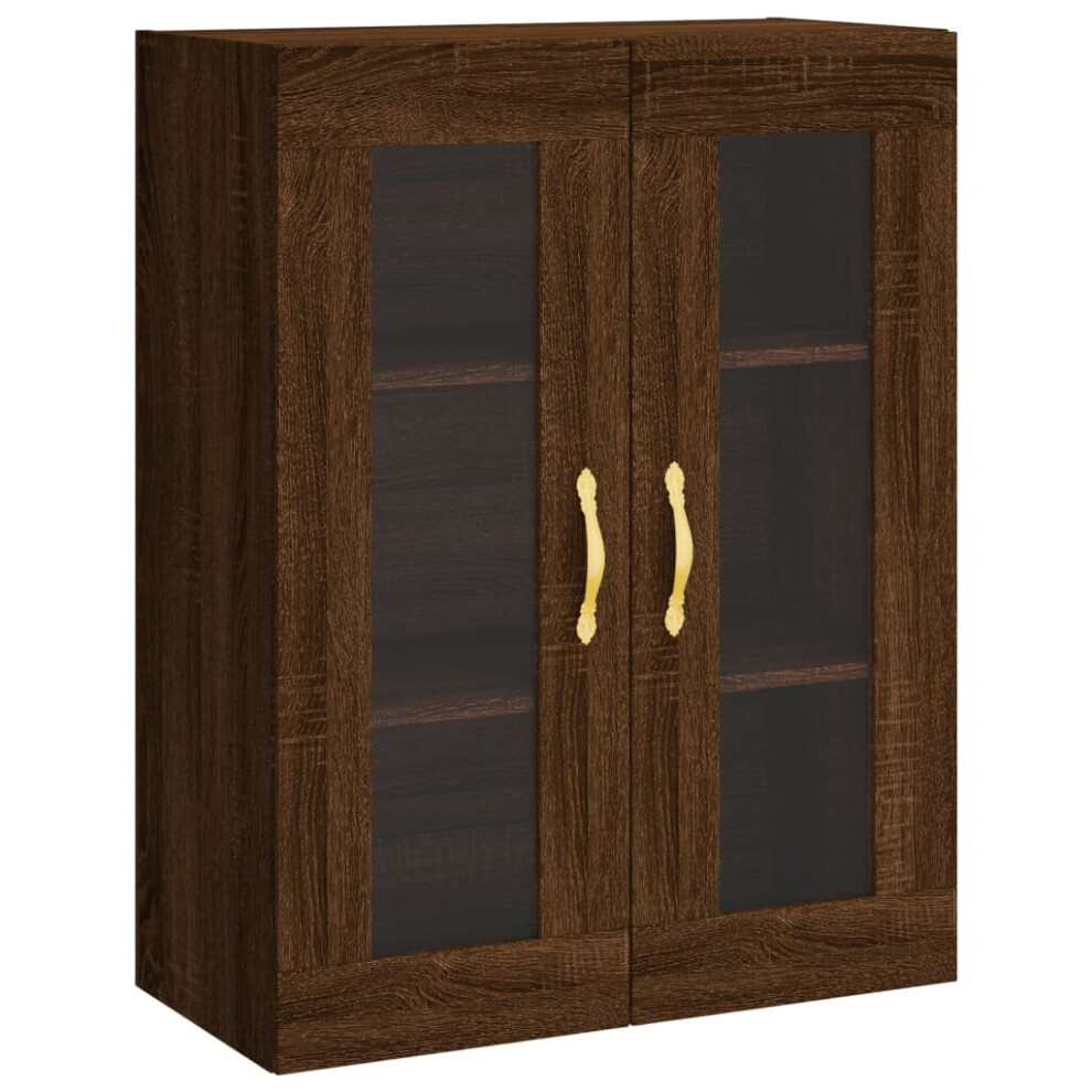 (brown oak) vidaXL Wall Mounted Cabinet Cupboard Side Cabinet Sonoma Oak Engineered Wood