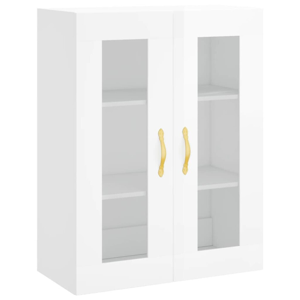 (high gloss white) vidaXL Wall Mounted Cabinet Cupboard Side Cabinet Sonoma Oak Engineered Wood