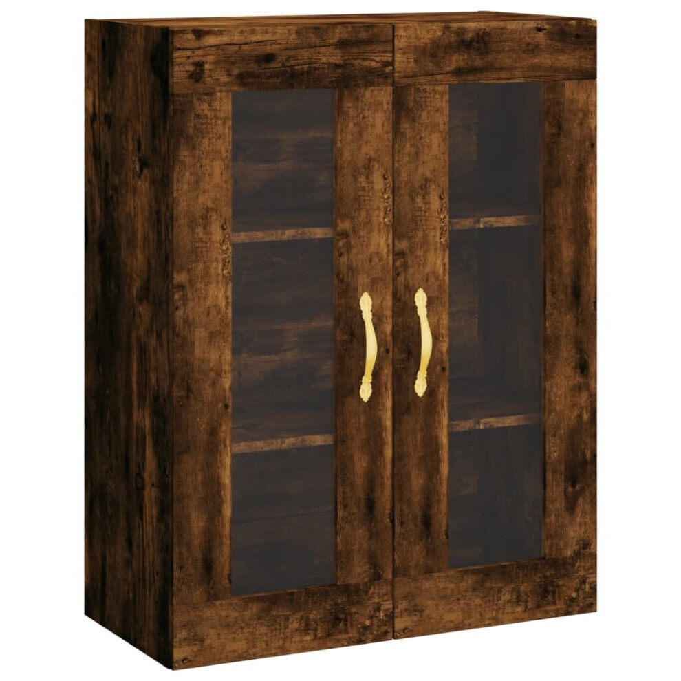 Vidaxl (Smoked Oak) Wall Mounted Cabinet Bathroom Wall Storage Cabinet Engineered Wood