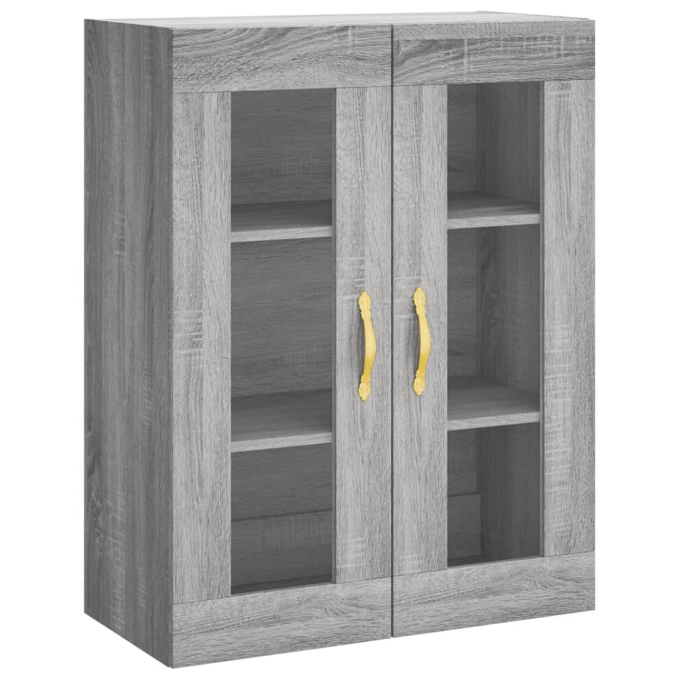 (grey sonoma) vidaXL Wall Mounted Cabinet Cupboard Side Cabinet Sonoma Oak Engineered Wood