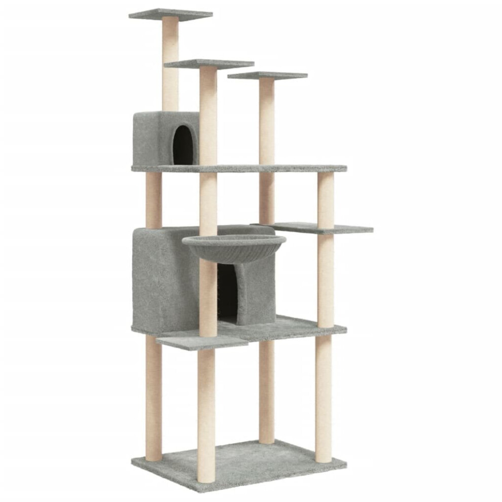 (light grey) vidaXL Cat Tree with Sisal Scratching Posts Cat Scratch Tower Climber Dark Grey