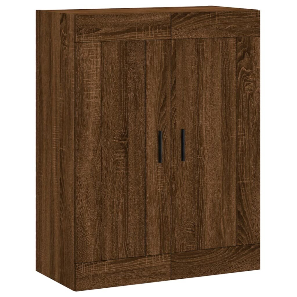 Vidaxl (Brown Oak) Wall Mounted Cabinet Display Cabinet High Gloss White Engineered Wood