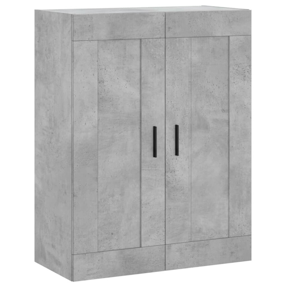 (concrete grey) vidaXL Wall Mounted Cabinet Display Cabinet High Gloss White Engineered Wood