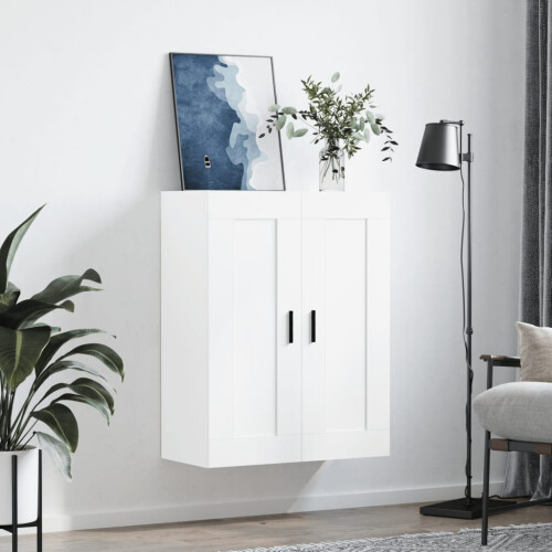 VidaXL (white) vidaXL Wall Mounted Cabinet Display Cabinet High Gloss White Engineered Wood 2