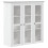 VidaXL (white) vidaXL Cabinet Sideboard with Glass Doors Storage Cabinet Solid Wood Pine 2