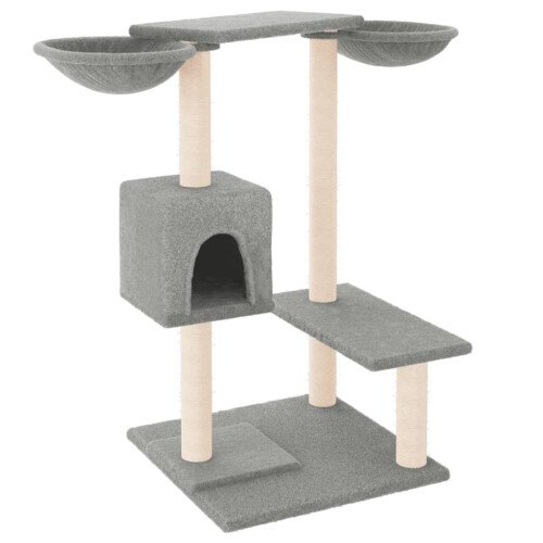VidaXL (light grey) vidaXL Cat Tree with Scratching Posts Cat Tower Cat Climber Activity Center 1