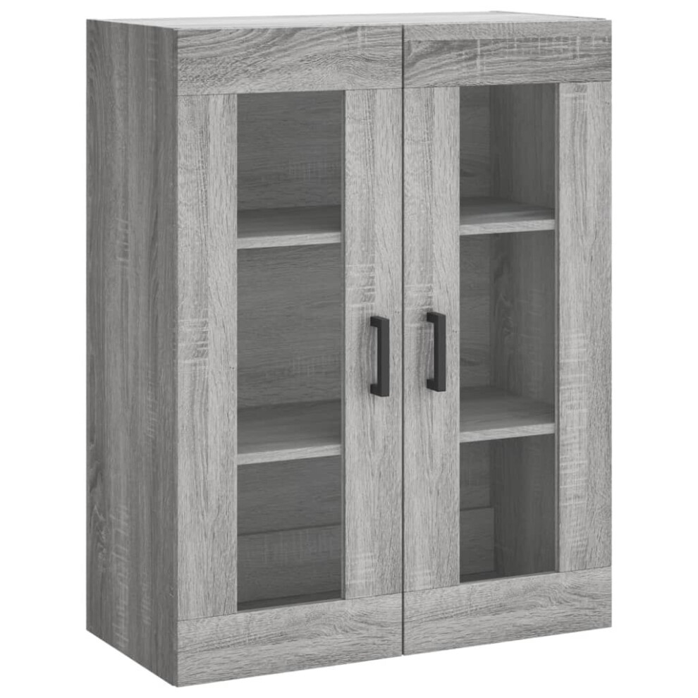 (grey sonoma) vidaXL Wall Mounted Cabinet Storage Cabinet Side Cabinet White Engineered Wood