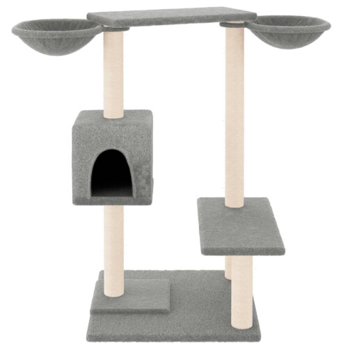 VidaXL (light grey) vidaXL Cat Tree with Scratching Posts Cat Tower Cat Climber Activity Center 2
