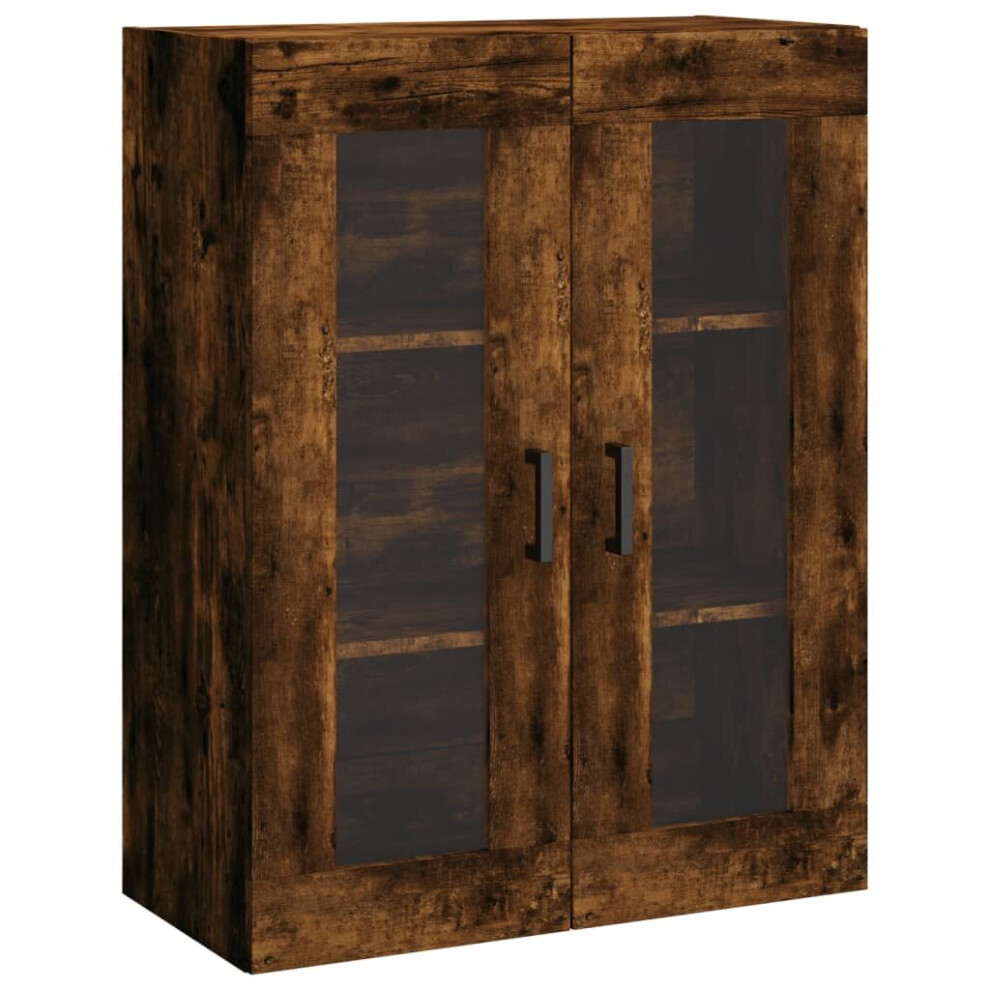 Vidaxl (Smoked Oak) Wall Mounted Cabinet Storage Cabinet Side Cabinet Engineered Wood White