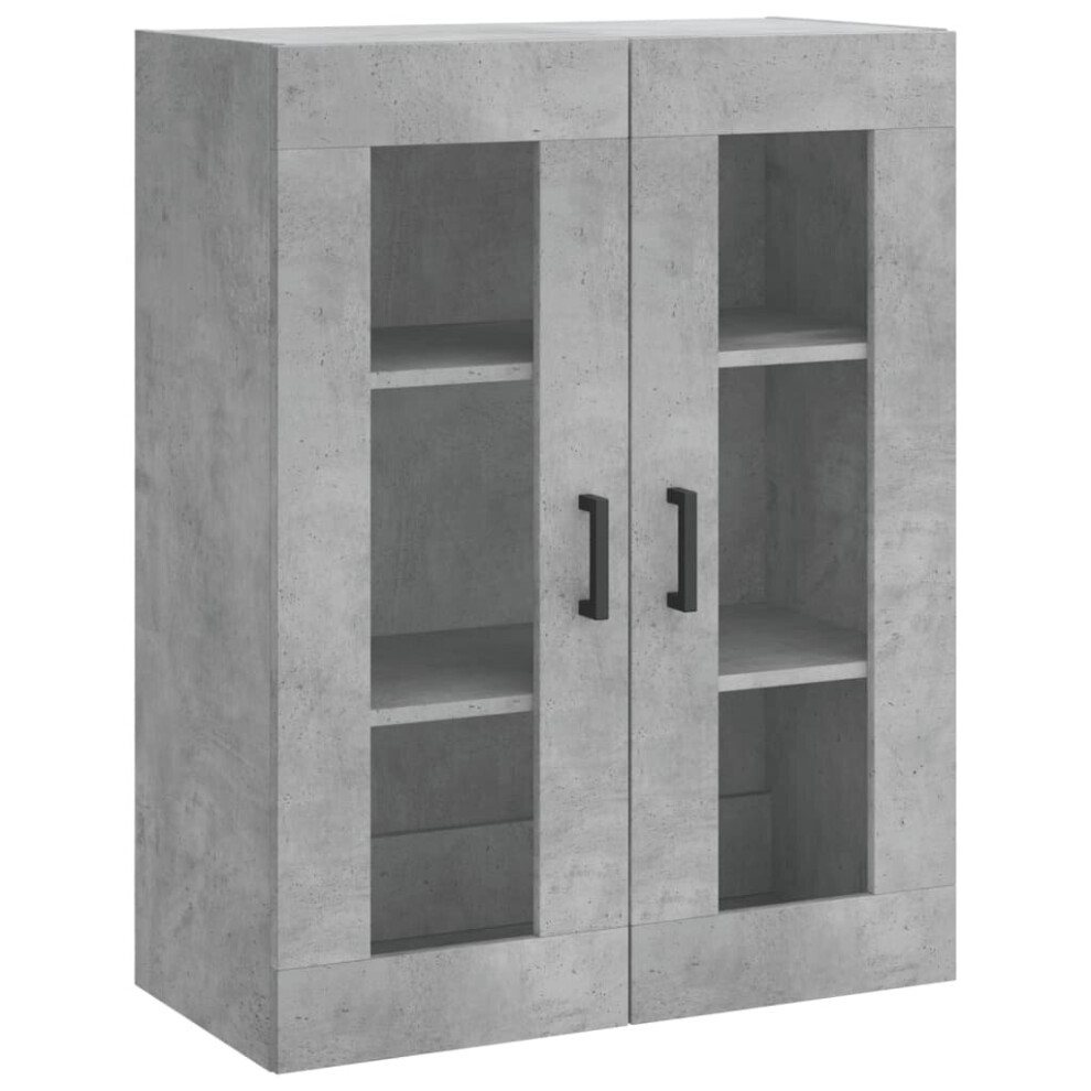 Vidaxl (Concrete Grey) Wall Mounted Cabinet Storage Cabinet Side Cabinet White Engineered Wood