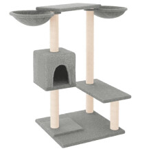 (light grey) vidaXL Cat Tree with Scratching Posts Cat Tower Cat Climber Activity Center