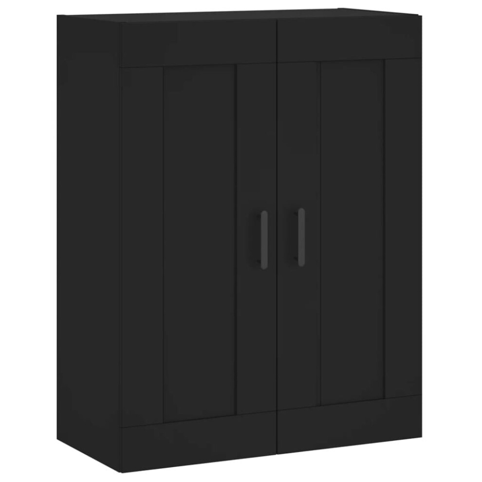 (black) vidaXL Wall Mounted Cabinet Bathroom Cabinet Cupboard White Engineered Wood