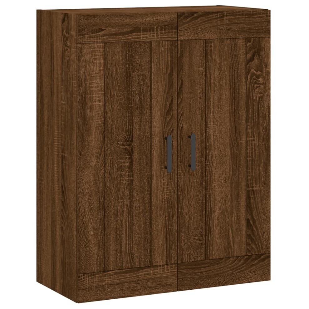 (brown oak) vidaXL Wall Mounted Cabinet Bathroom Cabinet Cupboard White Engineered Wood