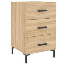 (sonoma oak) vidaXL Bedside Cabinet Bedside Table Nightstand Bedstand Black Engineered Wood