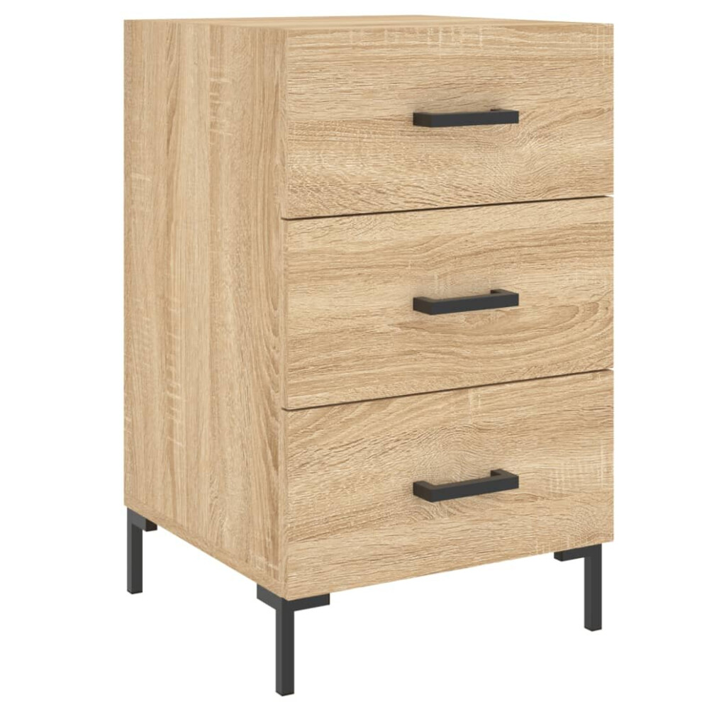 Vidaxl (Sonoma Oak) Bedside Cabinet Bedside Table Nightstand Bedstand Black Engineered Wood