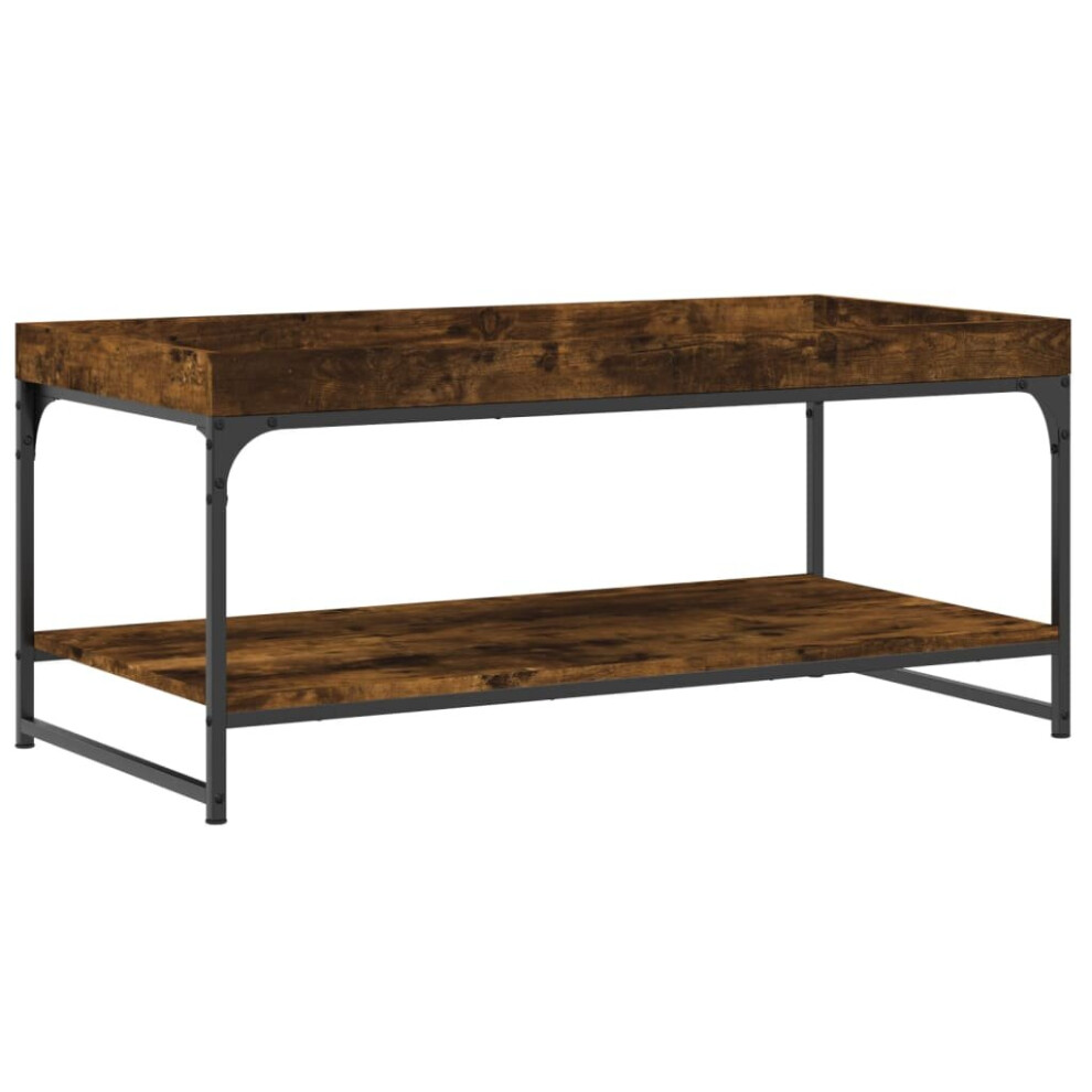 (smoked oak, 100 x 49 x 45 cm) vidaXL Coffee Table Side Table Sofa Table Telephone Table Engineered Wood