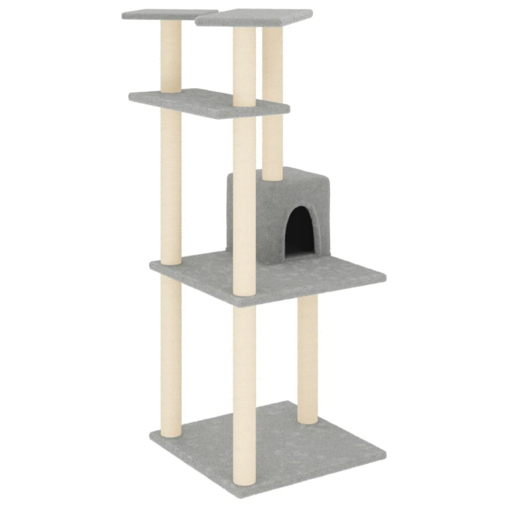 Vidaxl (Light Grey) Cat Tree With Sisal Scratching Posts Cat Scratch Tower Climber Dark Grey
