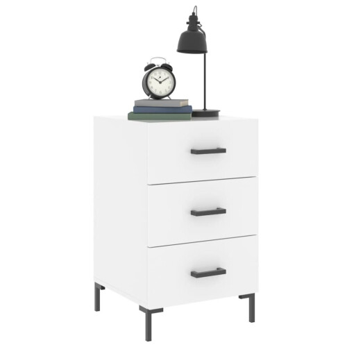 VidaXL (white) vidaXL Bedside Cabinet Bedside Table Nightstand Bedstand Black Engineered Wood 2