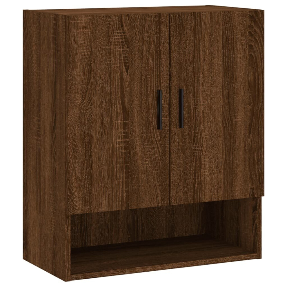 (brown oak) vidaXL Wall Cabinet Storage Cabinet Display Cabinet White Engineered Wood