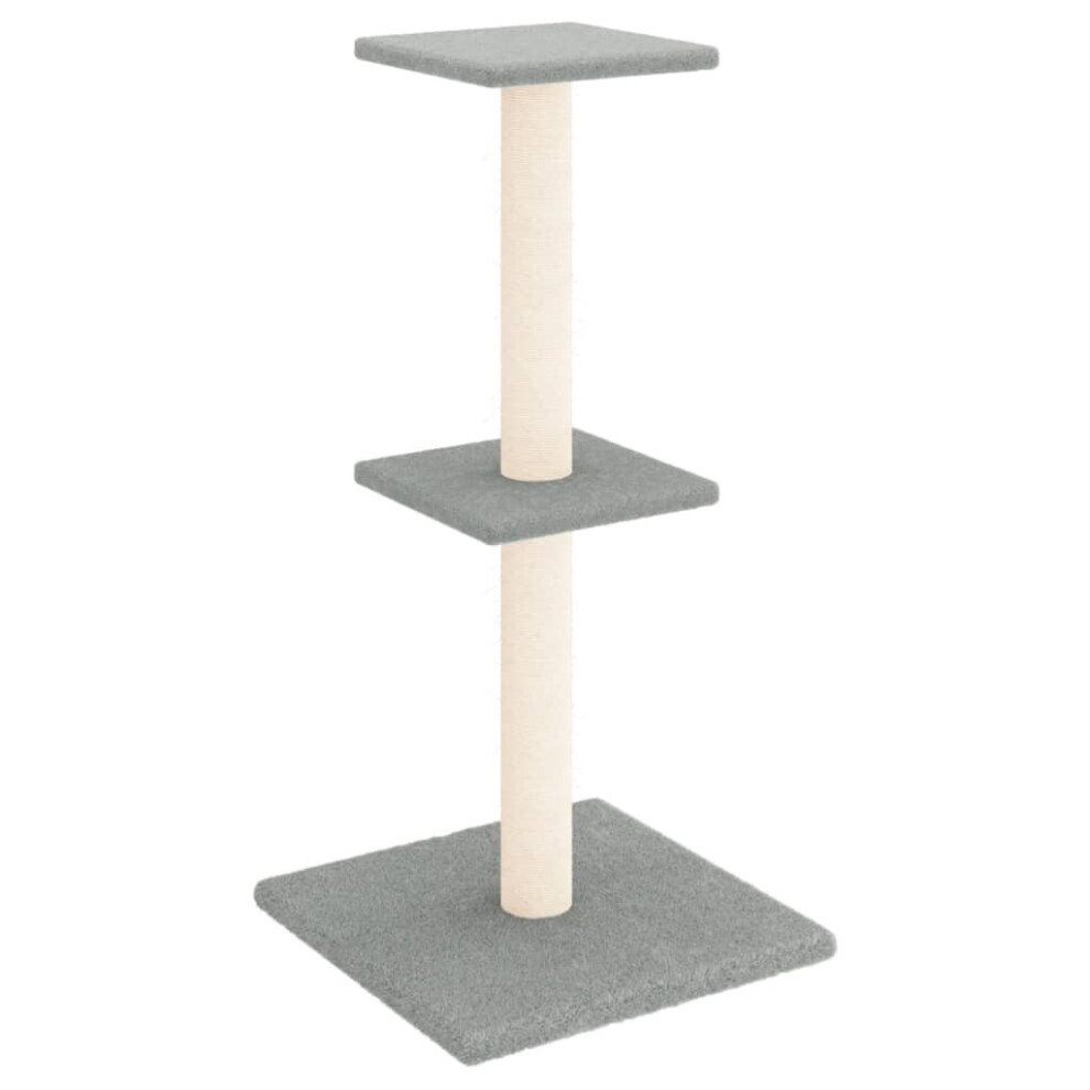 (light grey) vidaXL Cat Tree with Sisal Scratching Posts Cat Scratch Tower Climber Dark Grey