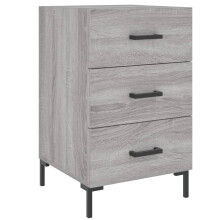 (grey sonoma) vidaXL Bedside Cabinet Bedside Table Nightstand Bedstand Black Engineered Wood