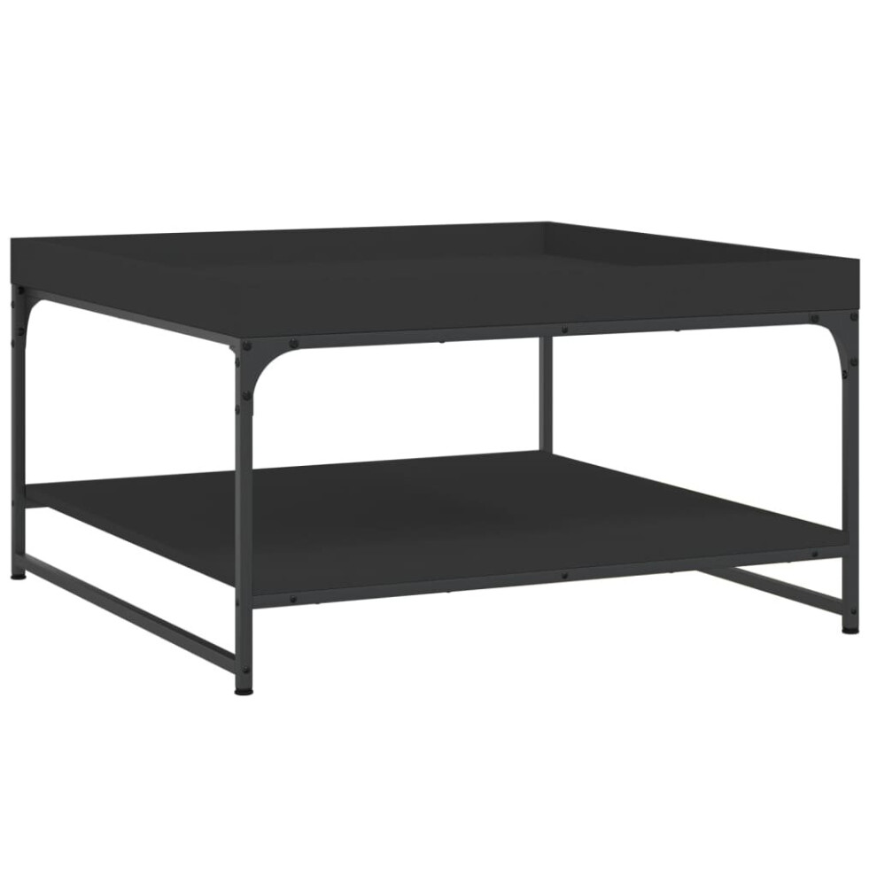 (black, 80 x 80 x 45 cm) vidaXL Coffee Table Side Table Sofa Table Telephone Table Engineered Wood