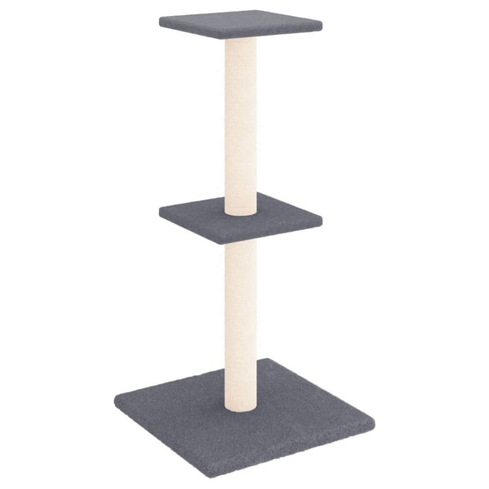 (dark grey) vidaXL Cat Tree with Sisal Scratching Posts Cat Scratch Tower Climber Dark Grey