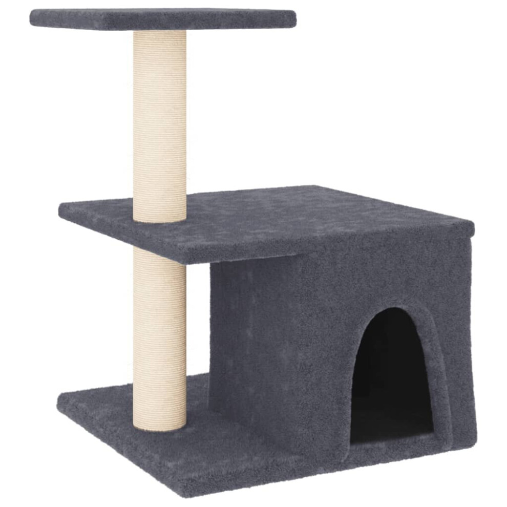 (dark grey) vidaXL Cat Tree with Sisal Scratching Posts Cat Scratch Tower Climber Dark Grey