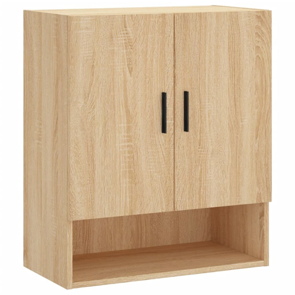 Vidaxl (Sonoma Oak) Wall Cabinet Storage Cabinet Display Cabinet Engineered Wood White