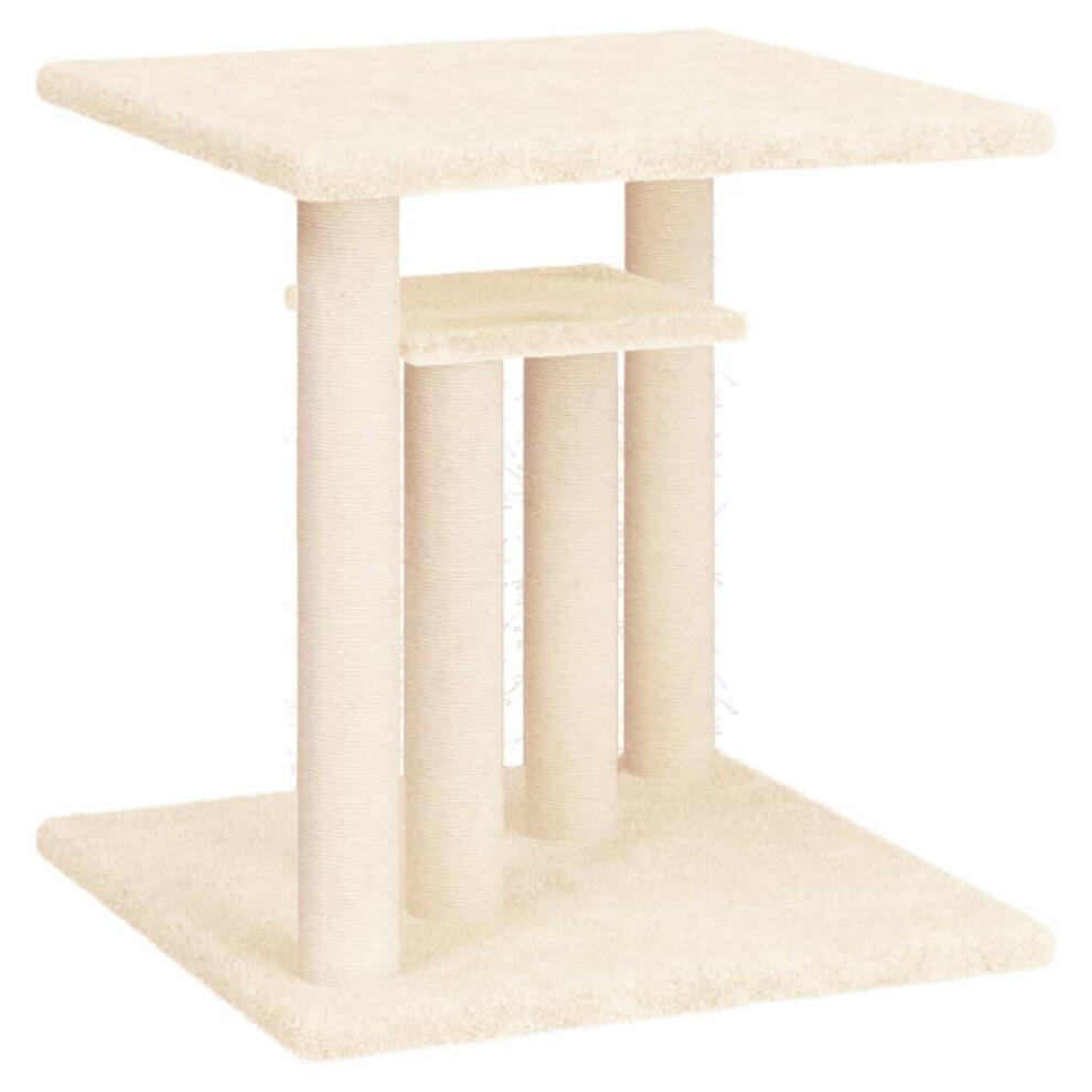 (cream) vidaXL Cat Scratching Posts with Platforms Cat Tree Pet Cat Tower Dark Grey