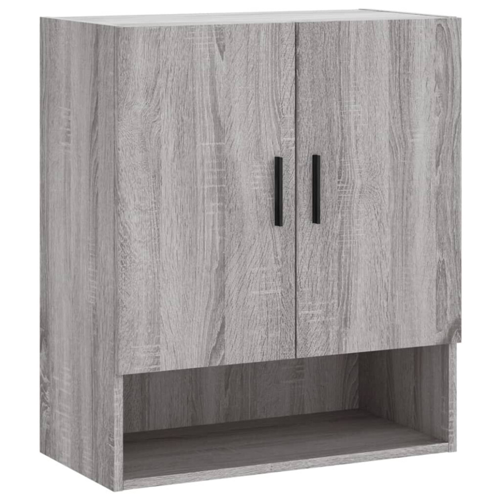 Vidaxl (Grey Sonoma) Wall Cabinet Storage Cabinet Display Cabinet White Engineered Wood White,Grey