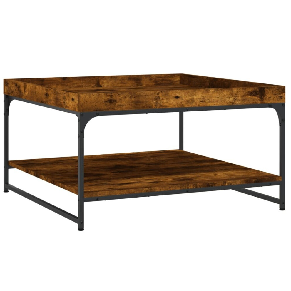 Vidaxl (Smoked Oak, 80 X 80 X 45 Cm) Coffee Table Side Table Sofa Table Telephone Table Engineered Wood