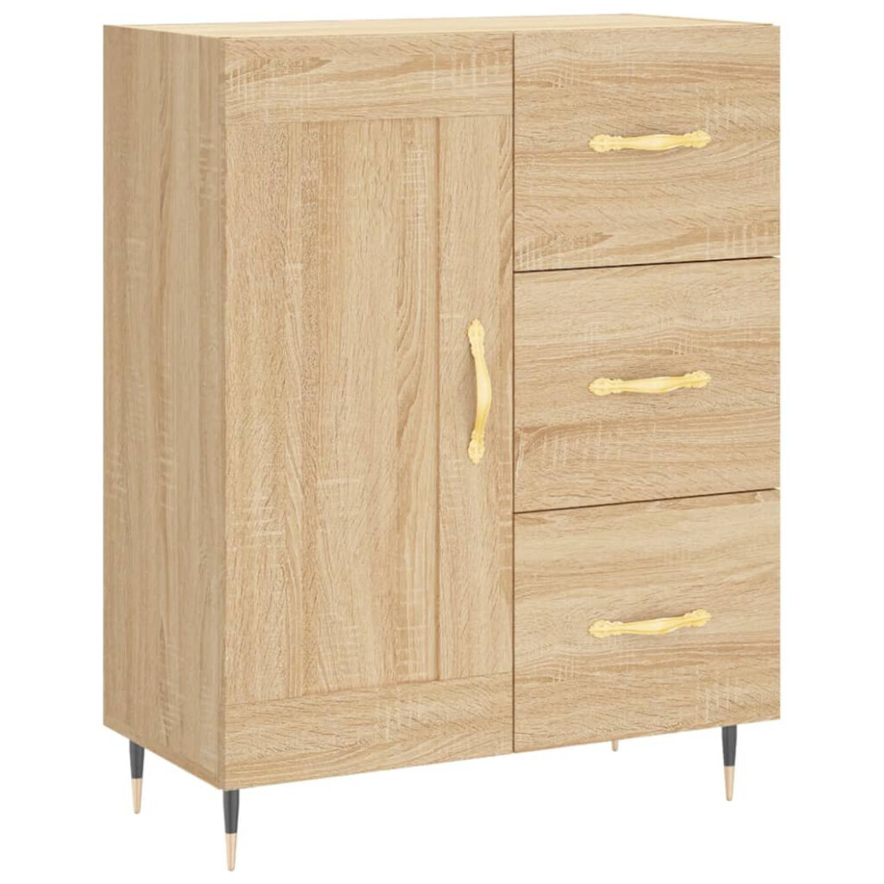 (sonoma oak) vidaXL Sideboard Storage Side Cabinet Cupboard Smoked Oak Engineered Wood