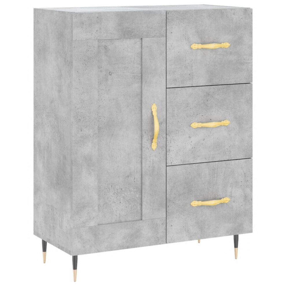 (concrete grey) vidaXL Sideboard Storage Side Cabinet Cupboard Smoked Oak Engineered Wood