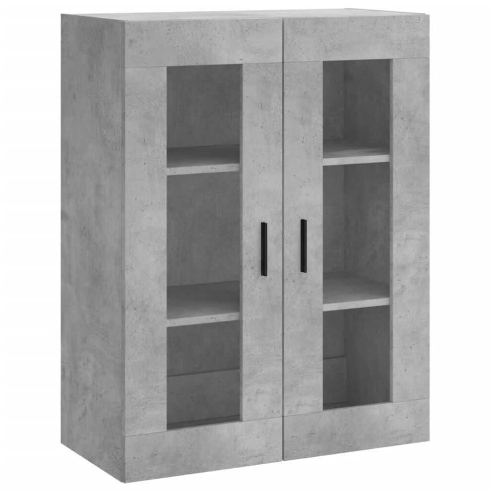 (concrete grey) vidaXL Wall Mounted Cabinet Cupboard Side Cabinet Smoked Oak Engineered Wood