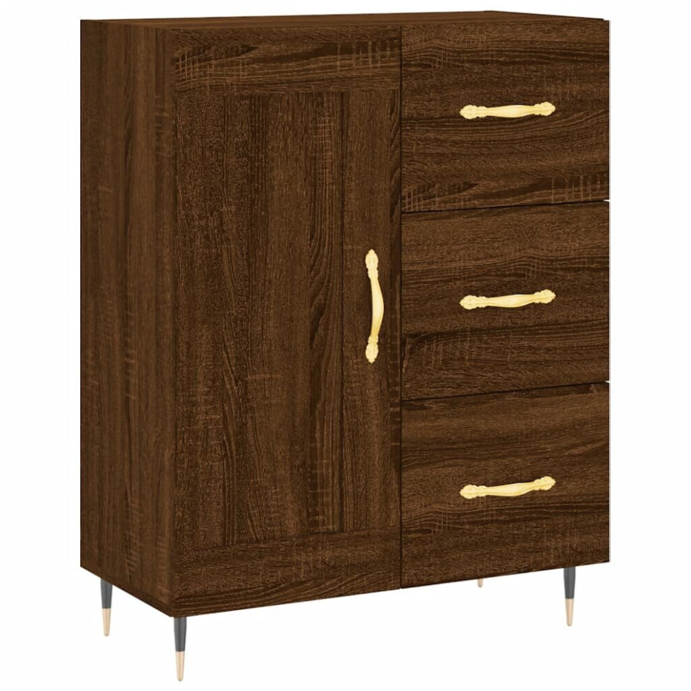 (brown oak) vidaXL Sideboard Storage Side Cabinet Cupboard Smoked Oak Engineered Wood