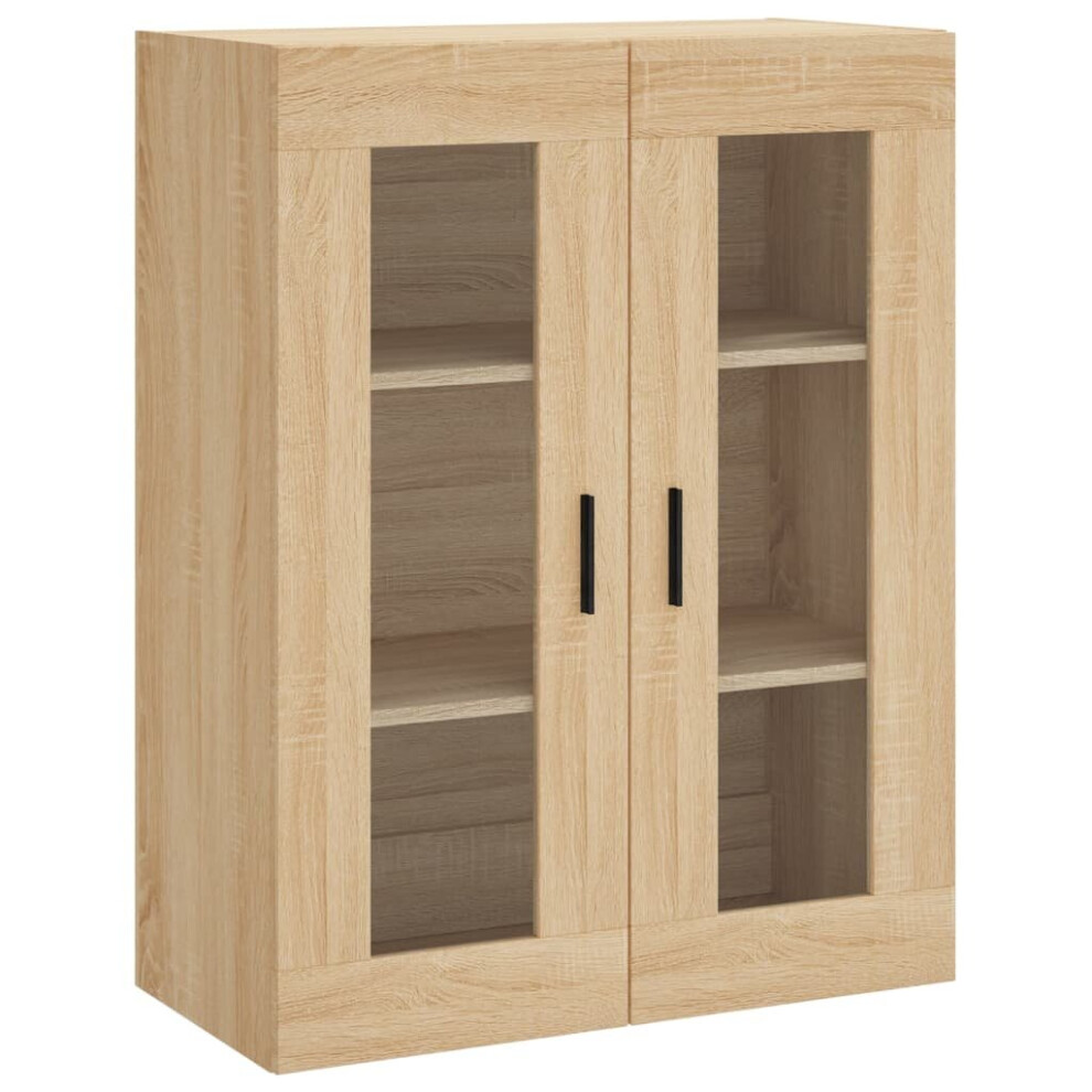 (sonoma oak) vidaXL Wall Mounted Cabinet Cupboard Side Cabinet Smoked Oak Engineered Wood