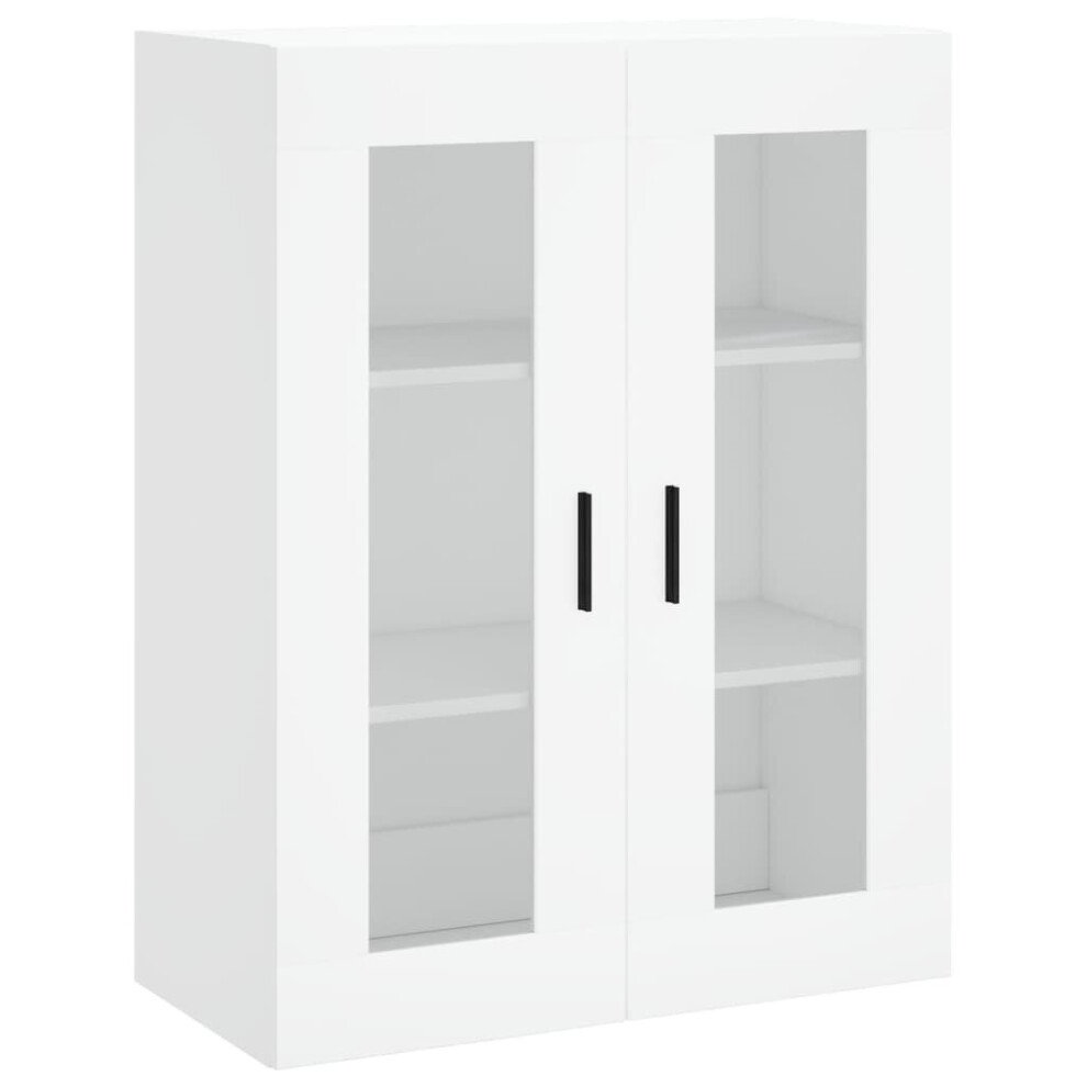 Vidaxl (White) Wall Mounted Cabinet Cupboard Side Cabinet Smoked Oak Engineered Wood