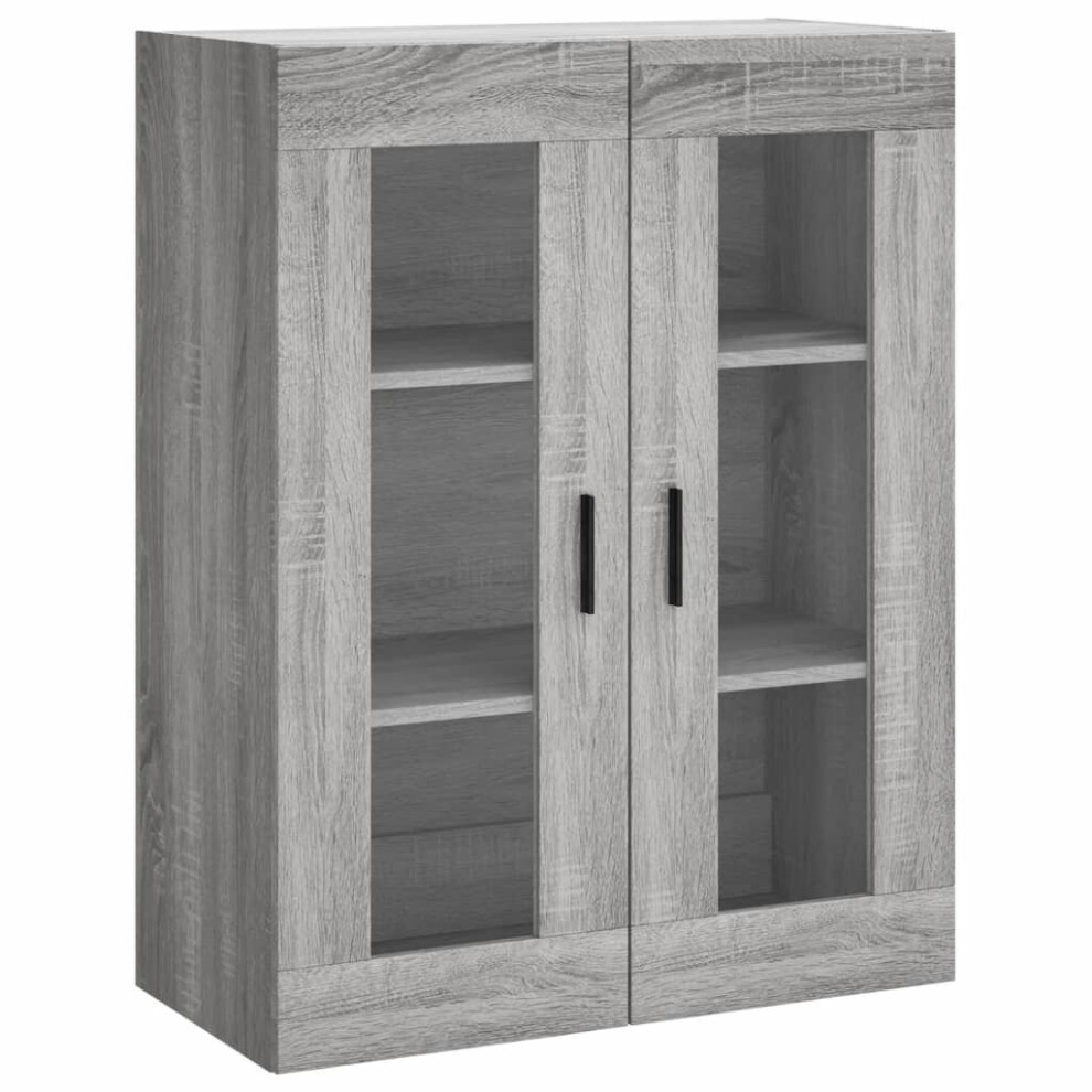 (grey sonoma) vidaXL Wall Mounted Cabinet Cupboard Side Cabinet Smoked Oak Engineered Wood