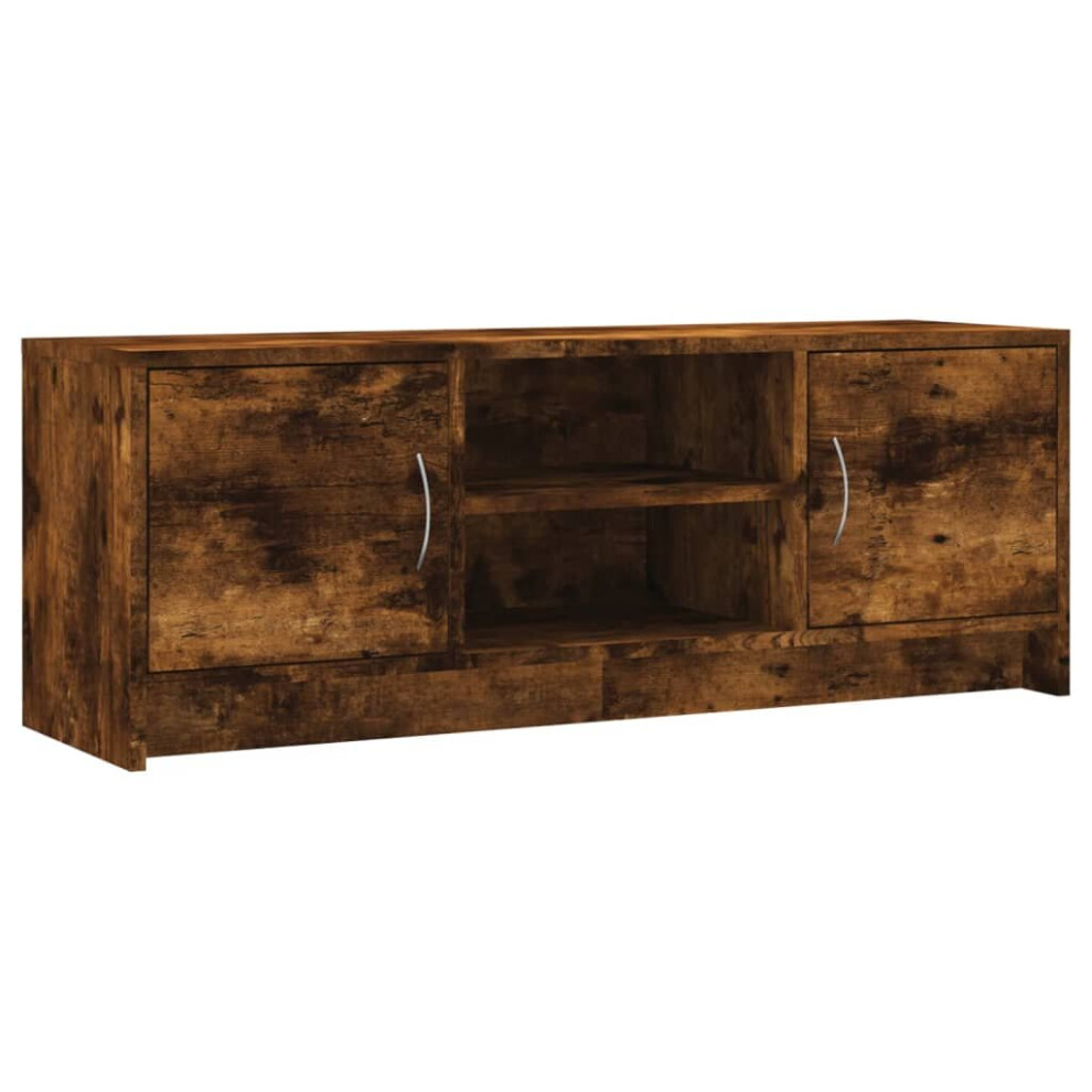Vidaxl (Smoked Oak) Tv Cabinet Tv Stand Media Console High Gloss White Engineered Wood