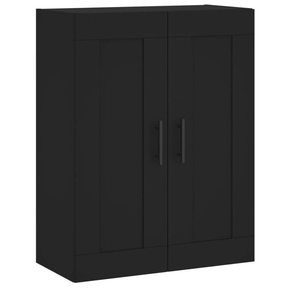 (black) vidaXL Wall Mounted Cabinet Cupboard Side Cabinet Sonoma Oak Engineered Wood