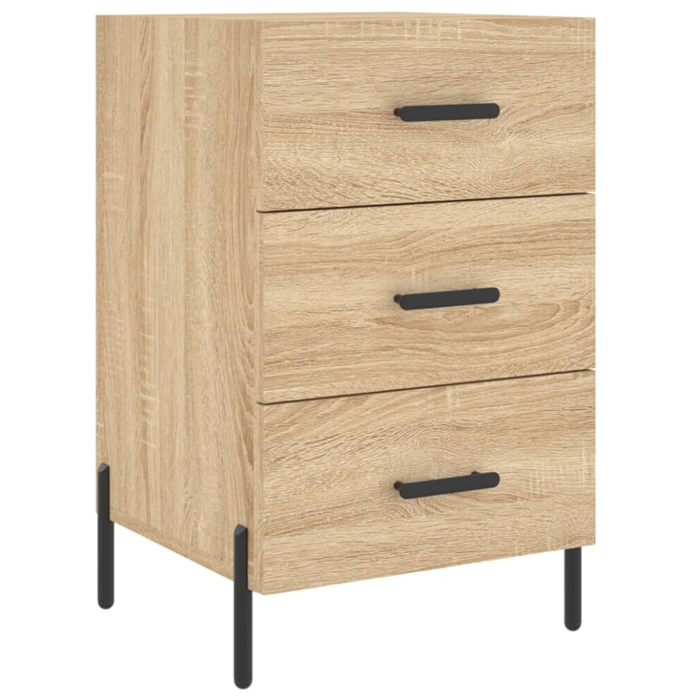 Vidaxl (Sonoma Oak) Bedside Cabinet Bedside Table Nightstand Smoked Oak Engineered Wood