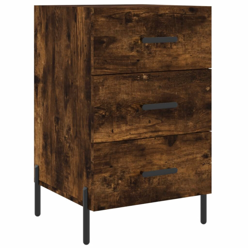 Vidaxl (Smoked Oak) Bedside Cabinet Bedside Table Nightstand Smoked Oak Engineered Wood