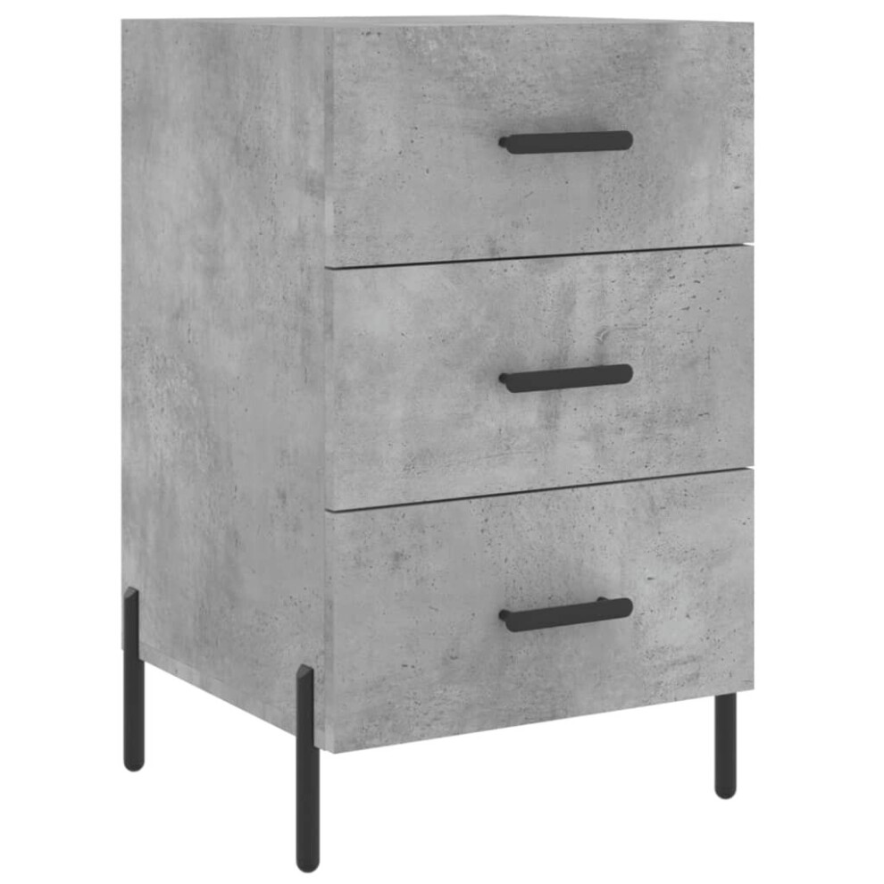 Vidaxl (Concrete Grey) Bedside Cabinet Bedside Table Nightstand Smoked Oak Engineered Wood