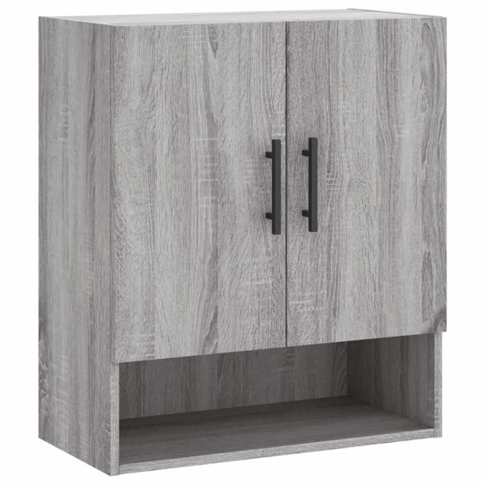 Vidaxl (Grey Sonoma) Wall Cabinet Storage Cabinet Display Cabinet White Engineered Wood White,Grey