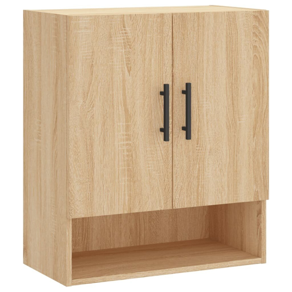 Vidaxl (Sonoma Oak) Wall Cabinet Storage Cabinet Display Cabinet Engineered Wood White