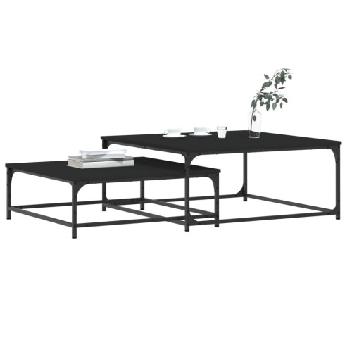 VidaXL (black) vidaXL Nesting Coffee Tables Telephone Table End Table 2 pcs Engineered Wood 2